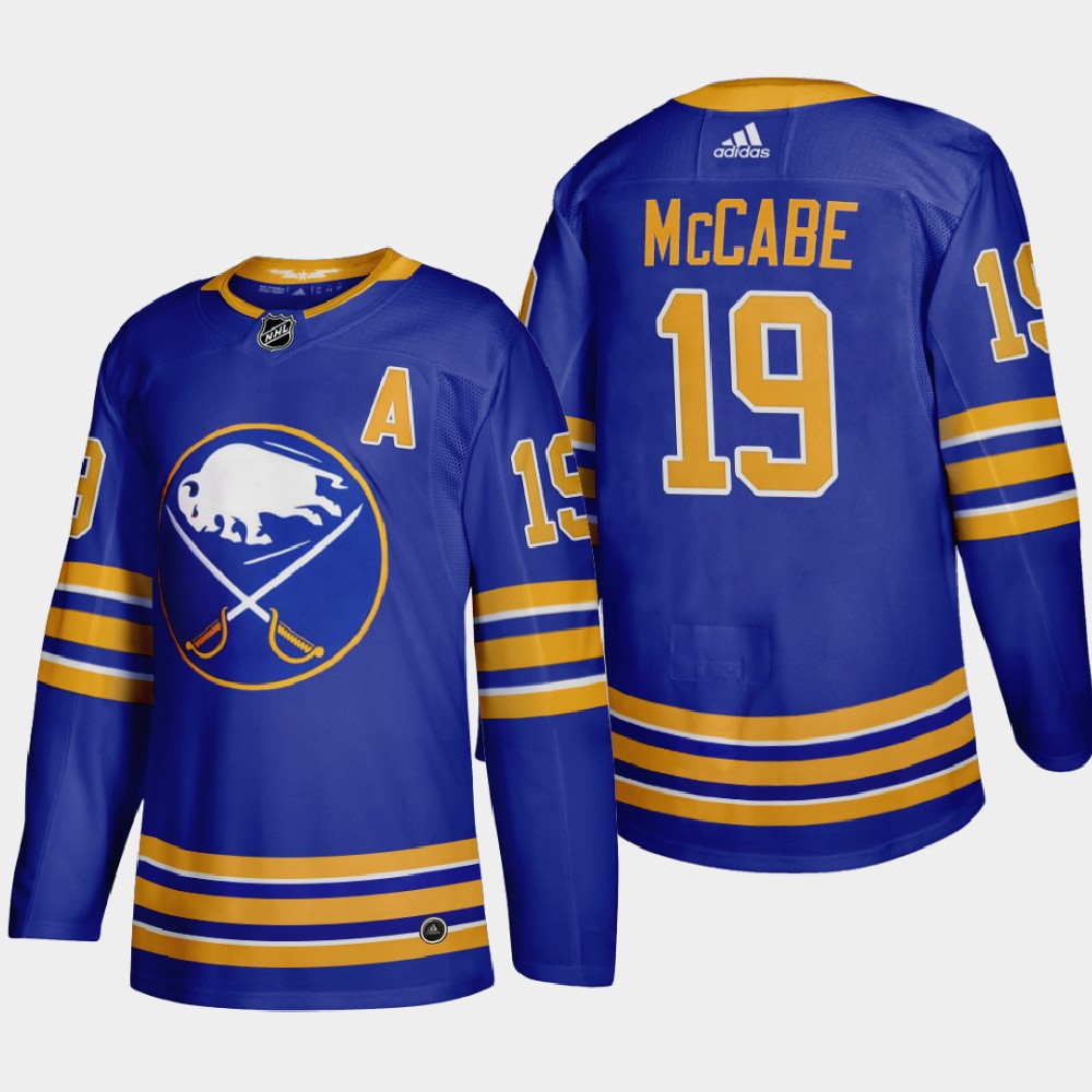 Buffalo Sabres 19 Jake Mccabe Men Adidas 2020 21 Home Authentic Player Stitched NHL Jersey Royal Blu