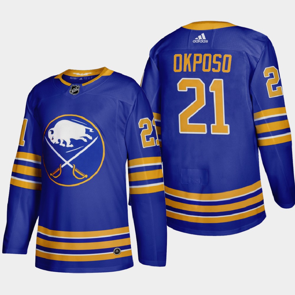 Buffalo Sabres 21 Kyle Okposo Men Adidas 2020 21 Home Authentic Player Stitched NHL Jersey Royal Blu