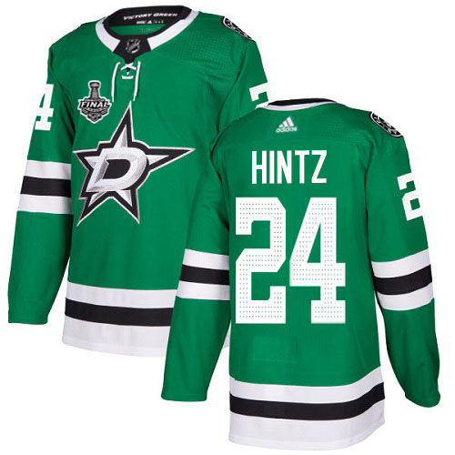 Men Adidas Dallas Stars 24 Roope Hintz Green Home Authentic 2020 Stanley Cup Final Stitched NHL Jers