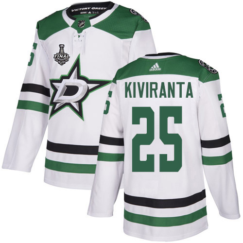 Men Adidas Dallas Stars 25 Joel Kiviranta White Road Authentic 2020 Stanley Cup Final Stitched NHL J