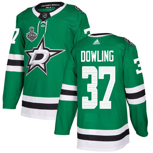 Men Adidas Dallas Stars 37 Justin Dowling Green Home Authentic 2020 Stanley Cup Final Stitched NHL J