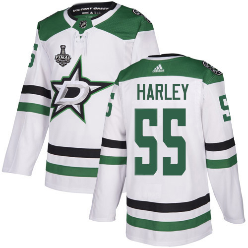 Men Adidas Dallas Stars 55 Thomas Harley White Road Authentic 2020 Stanley Cup Final Stitched NHL Je