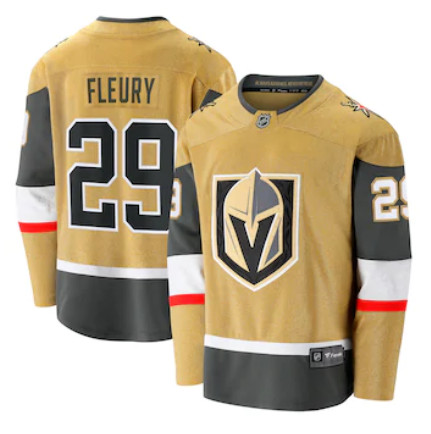 Men Vegas Golden Knights Marc Andre Fleury Fanatics Branded Gold 2020 21 Alternate Premier Breakaway