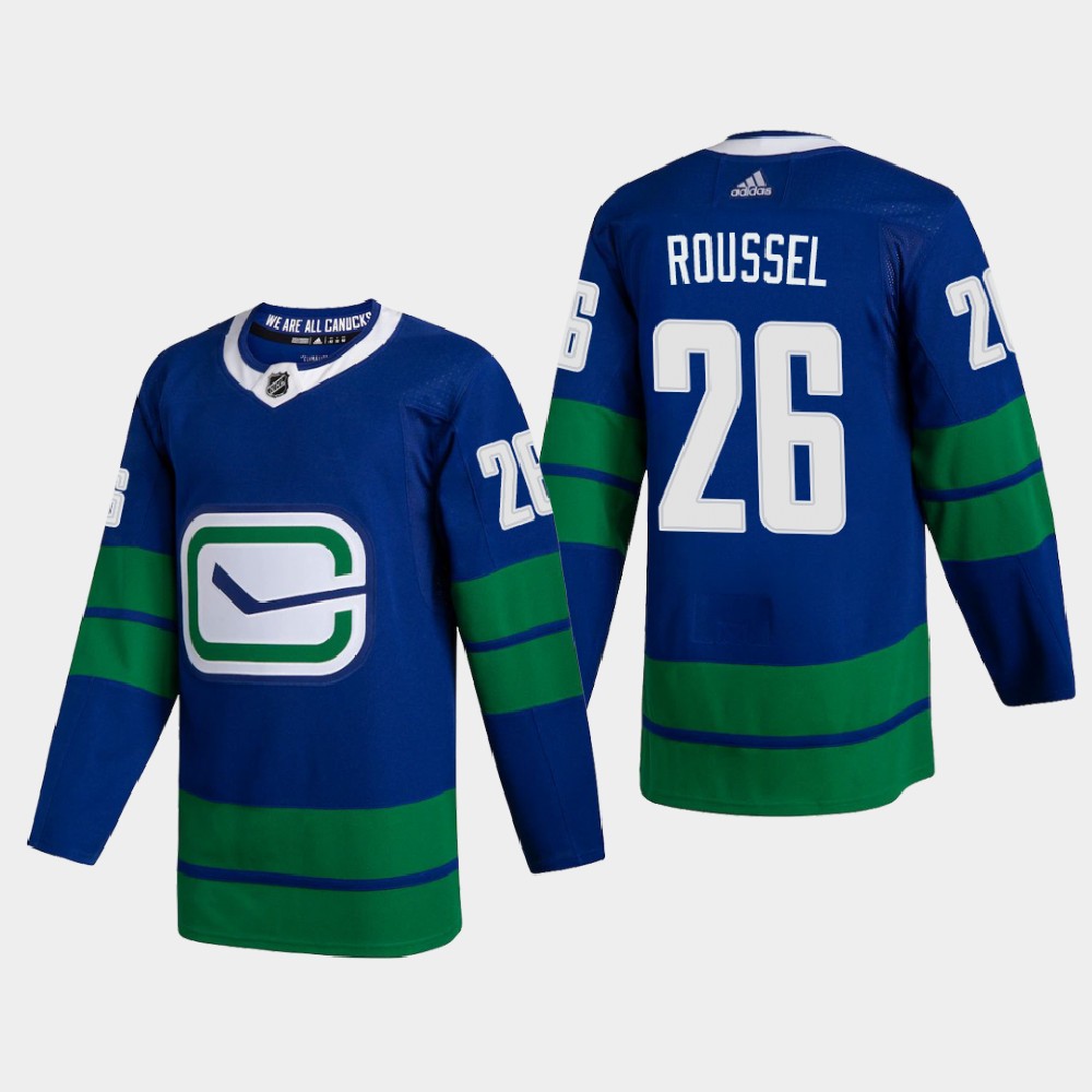 Vancouver Canucks 26 Antoine Roussel Men Adidas 2020 21 Authentic Player Alternate Stitched NHL Jers