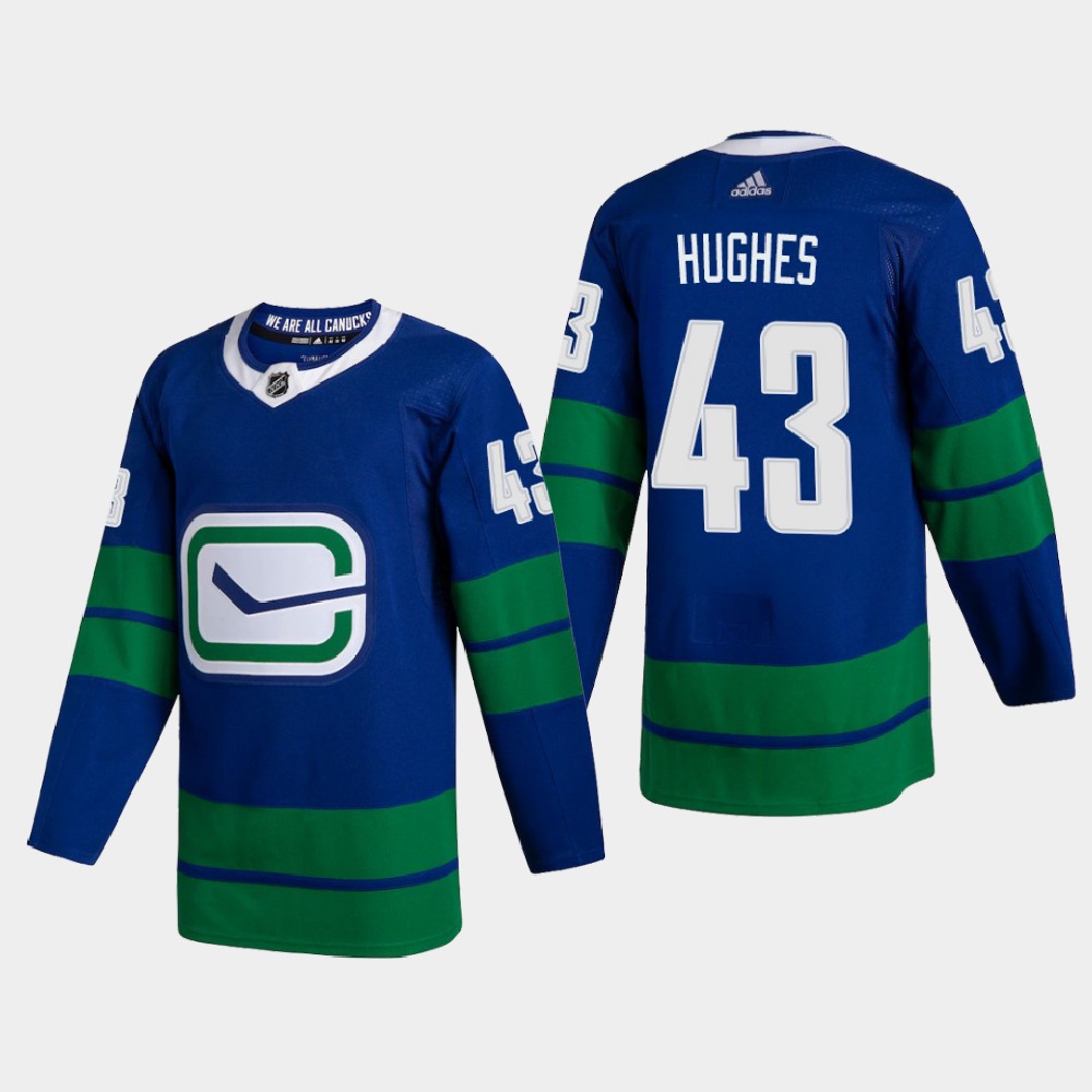 Vancouver Canucks 43 Quinn Hughes Men Adidas 2020 21 Authentic Player Alternate Stitched NHL Jersey 