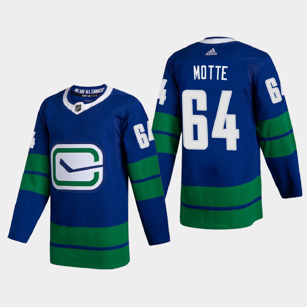 Vancouver Canucks 64 Tyler Motte Men Adidas 2020 21 Authentic Player Alternate Stitched NHL Jersey B