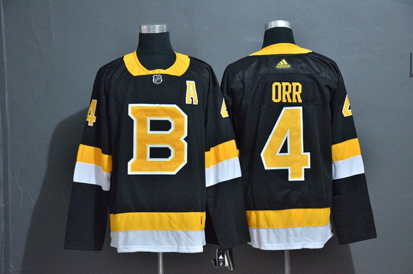 Men Boston Bruins 4 Bobby Orr Black Adidas Jersey