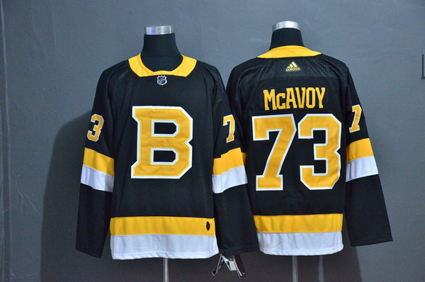 Men Boston Bruins 73 Charlie McAvoy Black Adidas Jersey