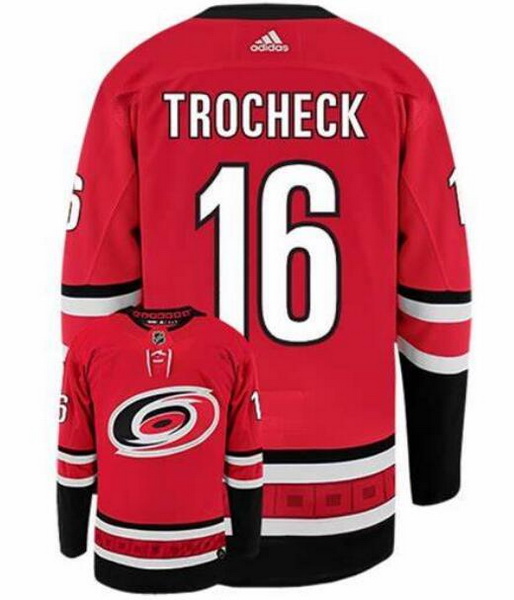 Men Carolina Hurricanes 16 Vincent Trocheck Red Adidas Jersey