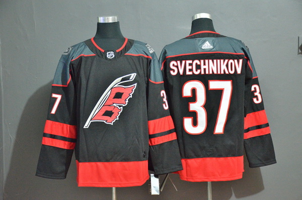 Men Carolina Hurricanes 37 Andrei Svechnikov Black Adidas Jersey