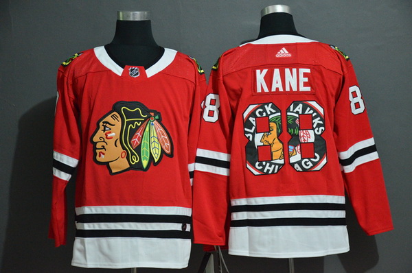 Men Chicago Blackhawks 88 Patrick Kane Red Fashion Adidas Jersey