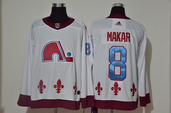 Men Colorado Avalanche 8 Cale Makar White 2020 21 Reverse Retro Adidas Jersey