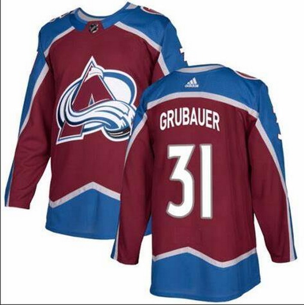 Men Colorado Avalanche 31 Philipp Grubauer Burgundy Adidas Jersey