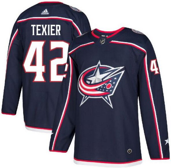 Men Columbus Blue Jackets 42 Alexandre Texier Navy Adidas Jersey