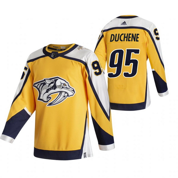 Men Nashville Predators 95 Matt Duchene Yellow Adidas 2020 21 Re