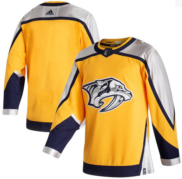 Men Nashville Predators Blank Yellow 2020 21 Reverse Retro Adidas Jersey