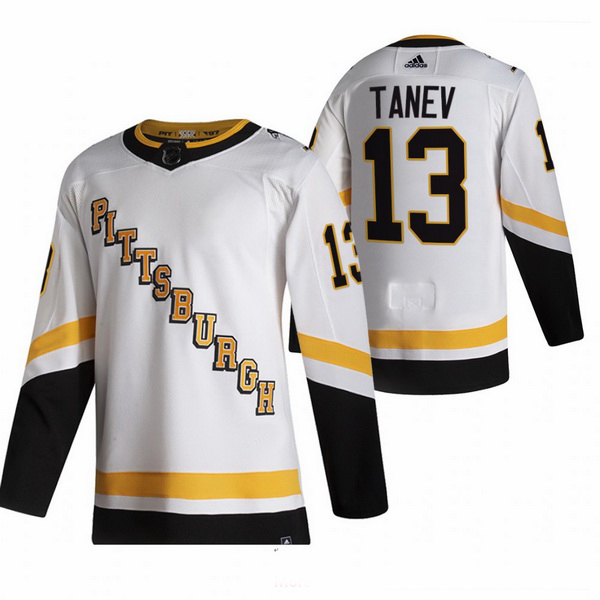 Men Pittsburgh Penguins 13 Brandon Tanev White Adidas 2020 21 Re