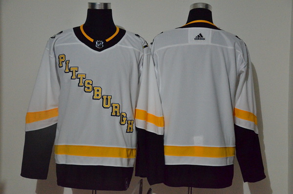 Men Pittsburgh Penguins Blank White 2020 21 Reverse Retro Adidas Jersey