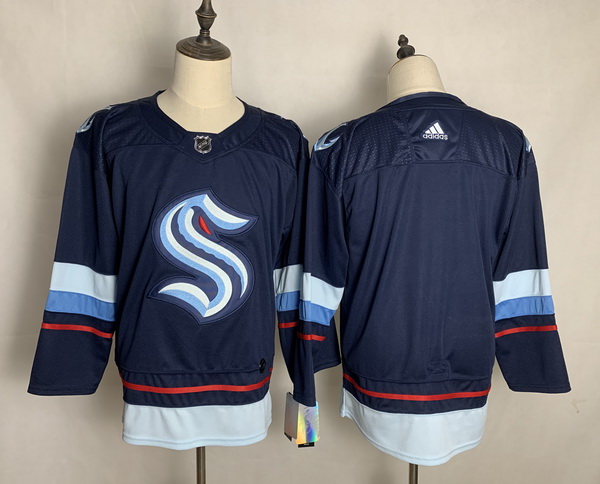 Men Seattle Kraken Blank Navy Adidas Jersey