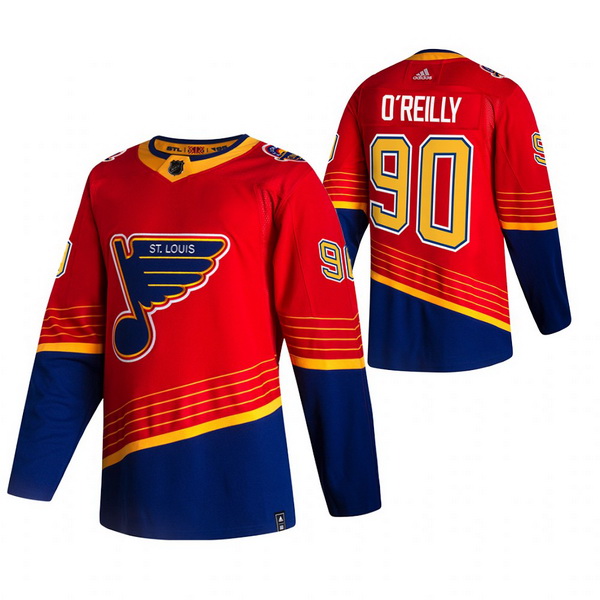 Men St  Louis Blues 90 Ryan O 27Reilly Red Adidas 2020 21 Revers