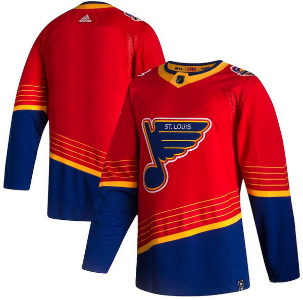 Men St.Louis Blues Blank Red 2020 21 Reverse Retro Adidas Jersey