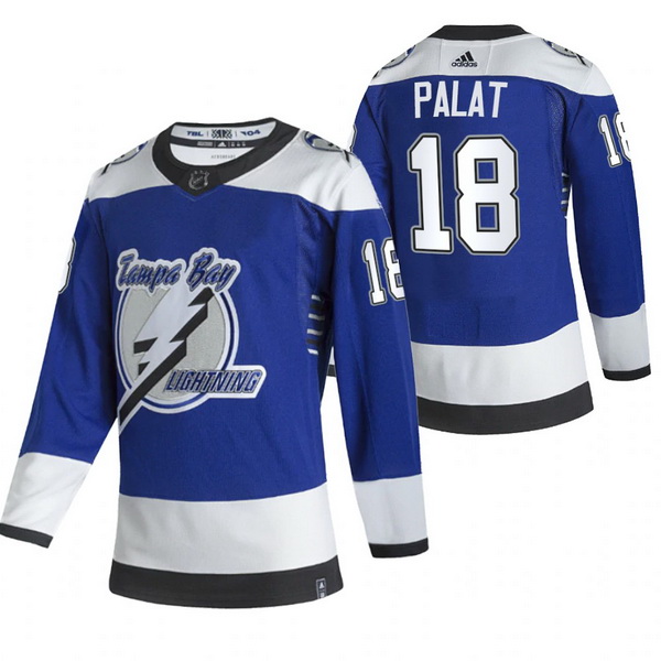 Men Tampa Bay Lightning 18 Ondrej Palat Blue Adidas 2020 21 Reve