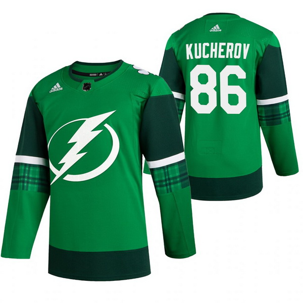 Men Tampa Bay Lightning 86 Nikita Kucherov Green 2020 Adidas Jer