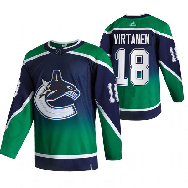 Men Vancouver Canucks 18 Jake Virtanen Green Adidas 2020 21 Reve