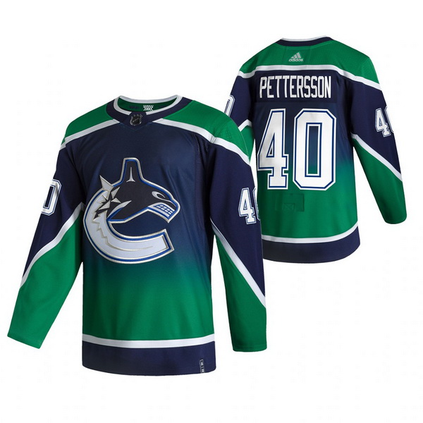 Men Vancouver Canucks 40 Elias Pettersson Green Adidas 2020 21 R