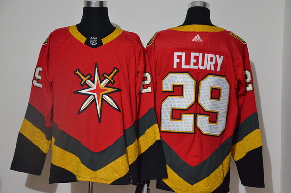 Men Vegas Golden Knights 29 Marc Andre Fleury Red 2020 21 Reverse Retro Adidas Jersey