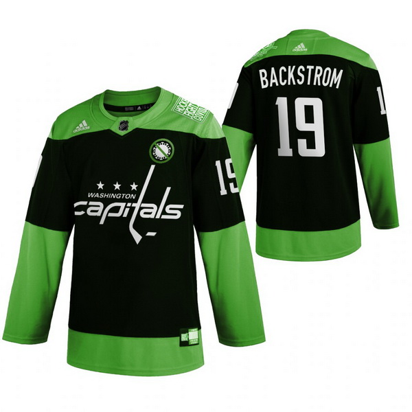 Men Washington Capitals 19 Nicklas Backstrom Green 2020 Adidas J