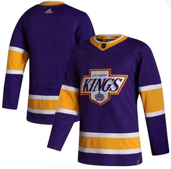 Men Los Angeles Kings Blank Purple 2020 21 Reverse Retro Adidas Jersey