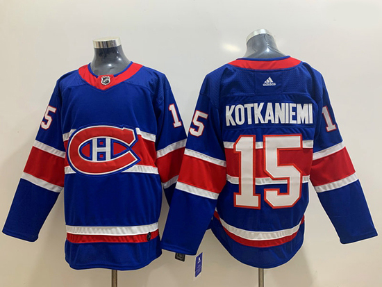 Men Montreal Canadiens 15 Jesperi Kotkaniemi Blue 2020 21 Reverse Retro Adidas Jersey