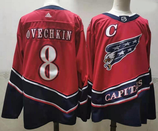 Men Washington Capitals 8 Alexander Ovechkin Red 2020 21 Reverse