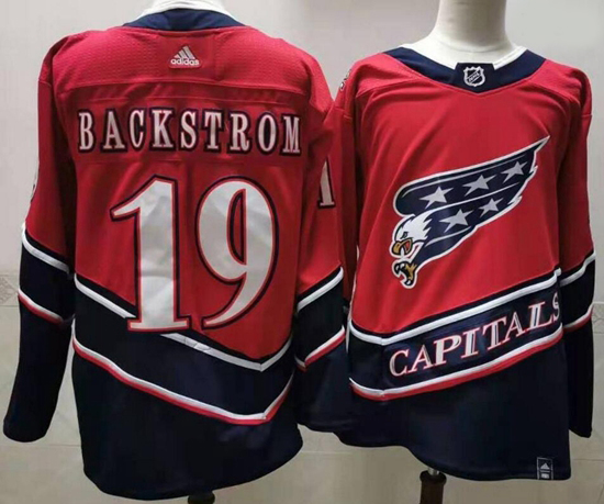 Men Washington Capitals 19 Nicklas Backstrom Red 2020 21 Reverse Retro Adidas Jersey