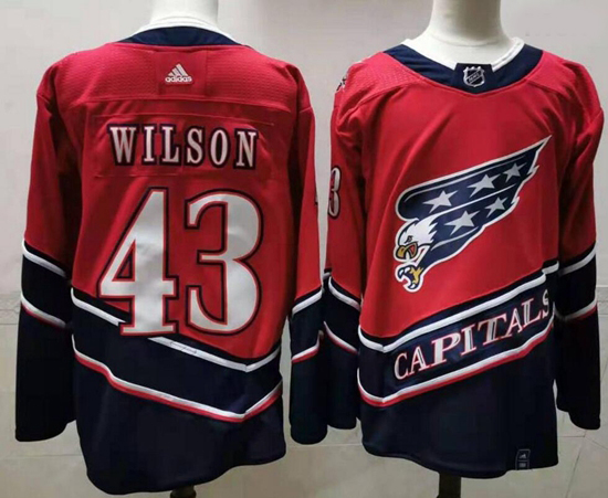 Men Washington Capitals 43 Tom Wilson Red 2020 21 Reverse Retro Adidas Jersey