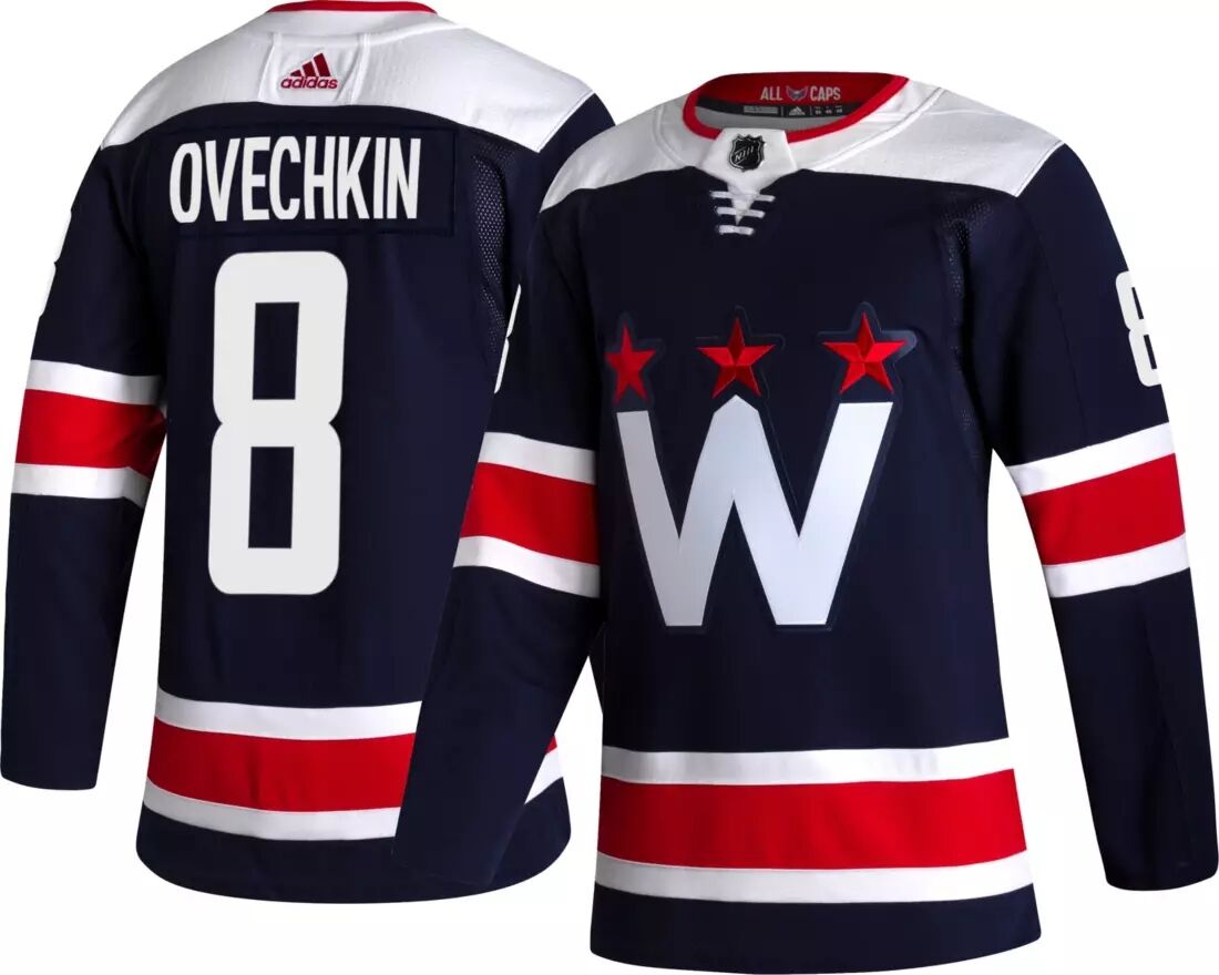 Adidas Men Washington Capitals 8 Alexander Ovechkin ADIZERO Navy Jersey