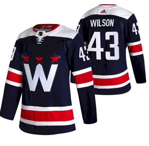 Men Washington Capitals 43 Tom Wilson NEW Navy Blue Stitched NHL