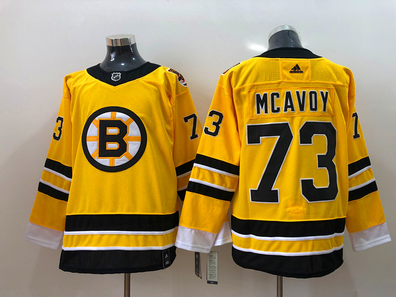 Men Boston Bruins Charlie McAvoy 73 Yellow 2021 Adidas Stitched NHL Jersey