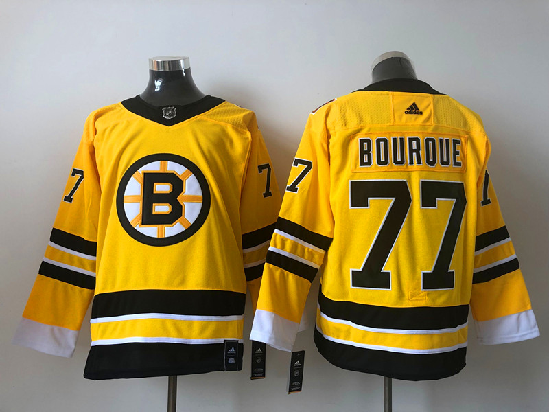 Men Boston Bruins Ray Bourque 77 Yellow 2021 Adidas Stitched NHL Jersey