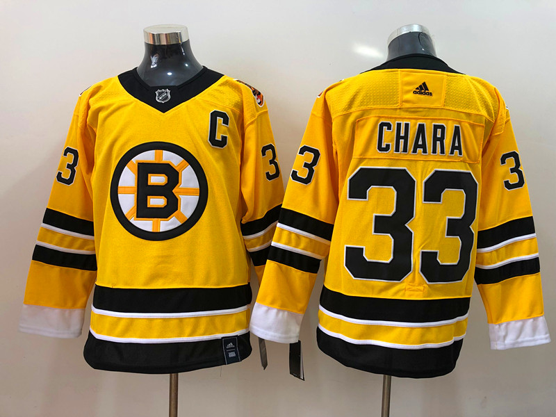Men Boston Bruins Zdeno Chara 33 Yellow 2021 Adidas Stitched NHL