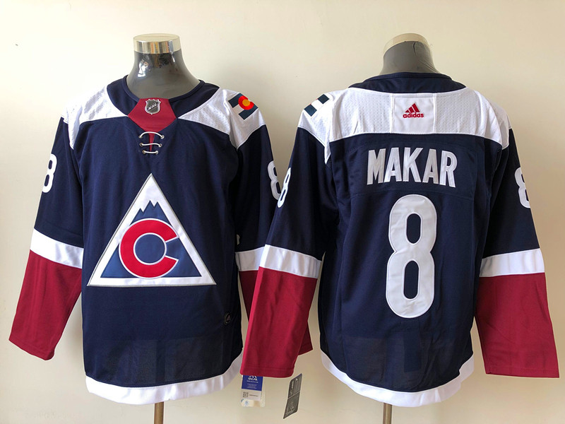 Men Colorado Avalanche 8 Cale Makar Blue 2020 21 Reverse Retro Adidas Jersey