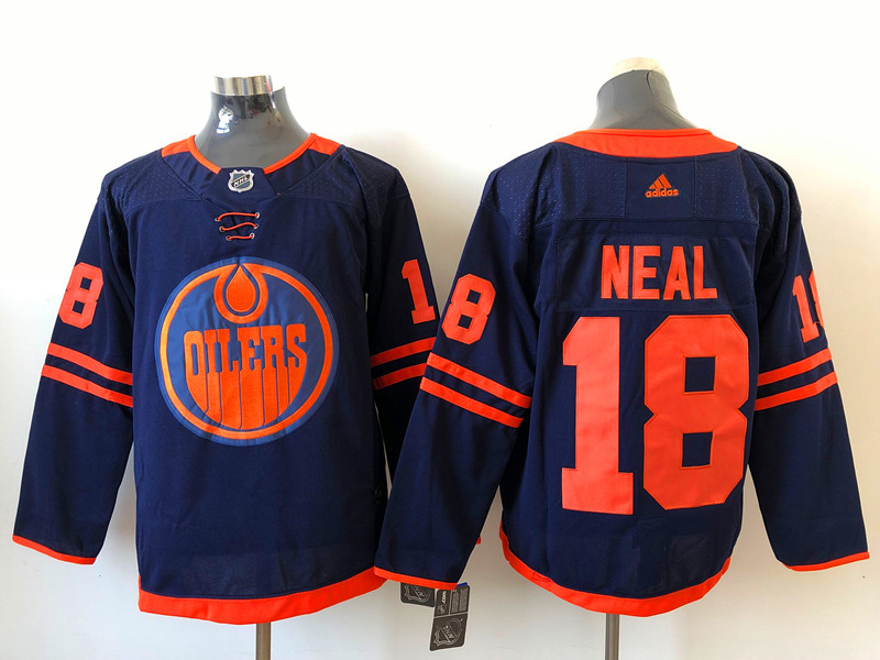 Men Edmonton Oilers James Neal 18 Adidas 2020 21 Reverse Retro Alternate NHL Jersey