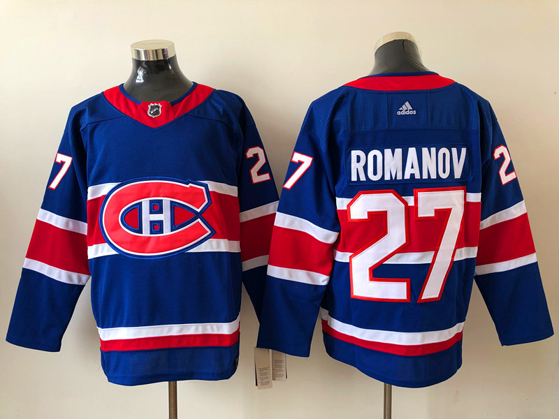 Men Montreal Canadiens ALEXANDER ROMANOV 27 2020 21 Blue Reverse Retro Alternate NHL Jersey