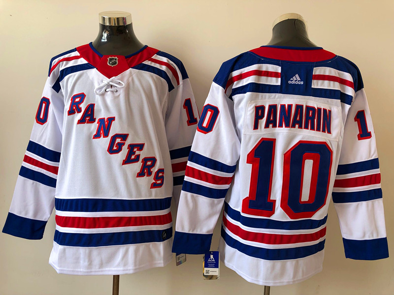 Men New York Rangers Artemi Panarin 10 White Adidas 2020 21 Reverse Retro Alternate NHL Jersey
