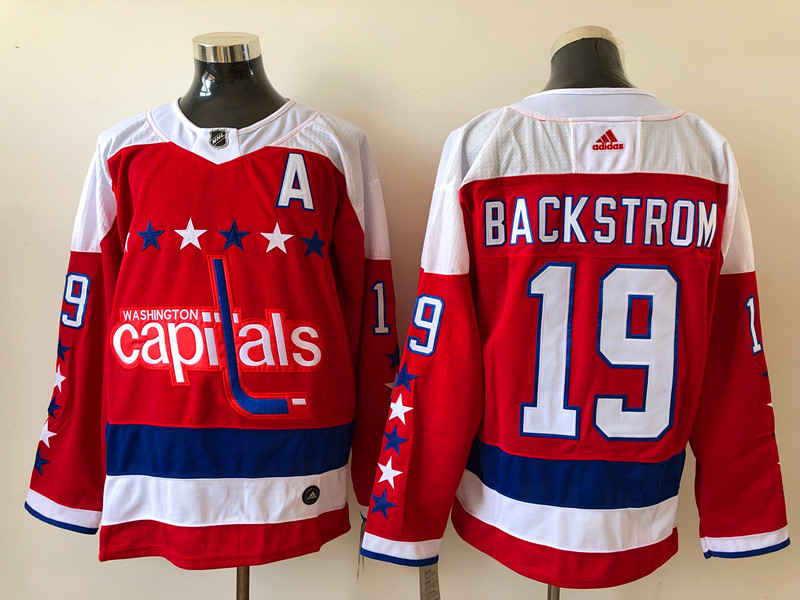 Men Washington Capitals Nicklas Backstrom 19 white Red 2020 21 Reverse Retro Adidas Jersey