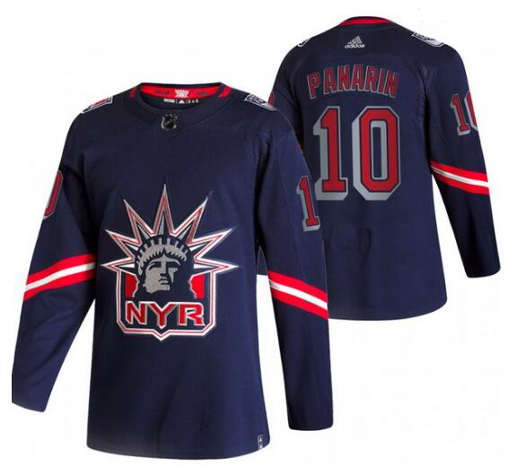 Women New York Rangers 10 Artemi Panarin Navy Adidas 2020 21 Reverse Retro Alternate NHL Jersey