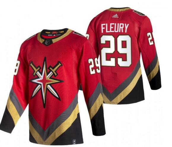Women Vegas Golden Knights 29 Marc Andre Fleury Red Adidas 2020 