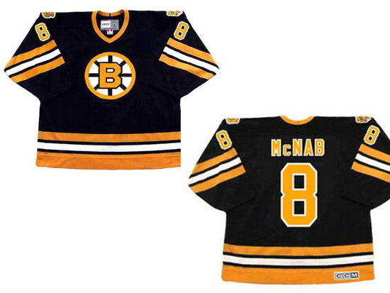 Boston Bruins 8 PETER McNAB 1978 CCM Vintage Throwback Away NHL Hockey Jersey