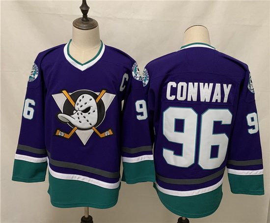 Ducks 96 Charlie Conway Purple 2020 21 Reverse Retro Adidas Jersey